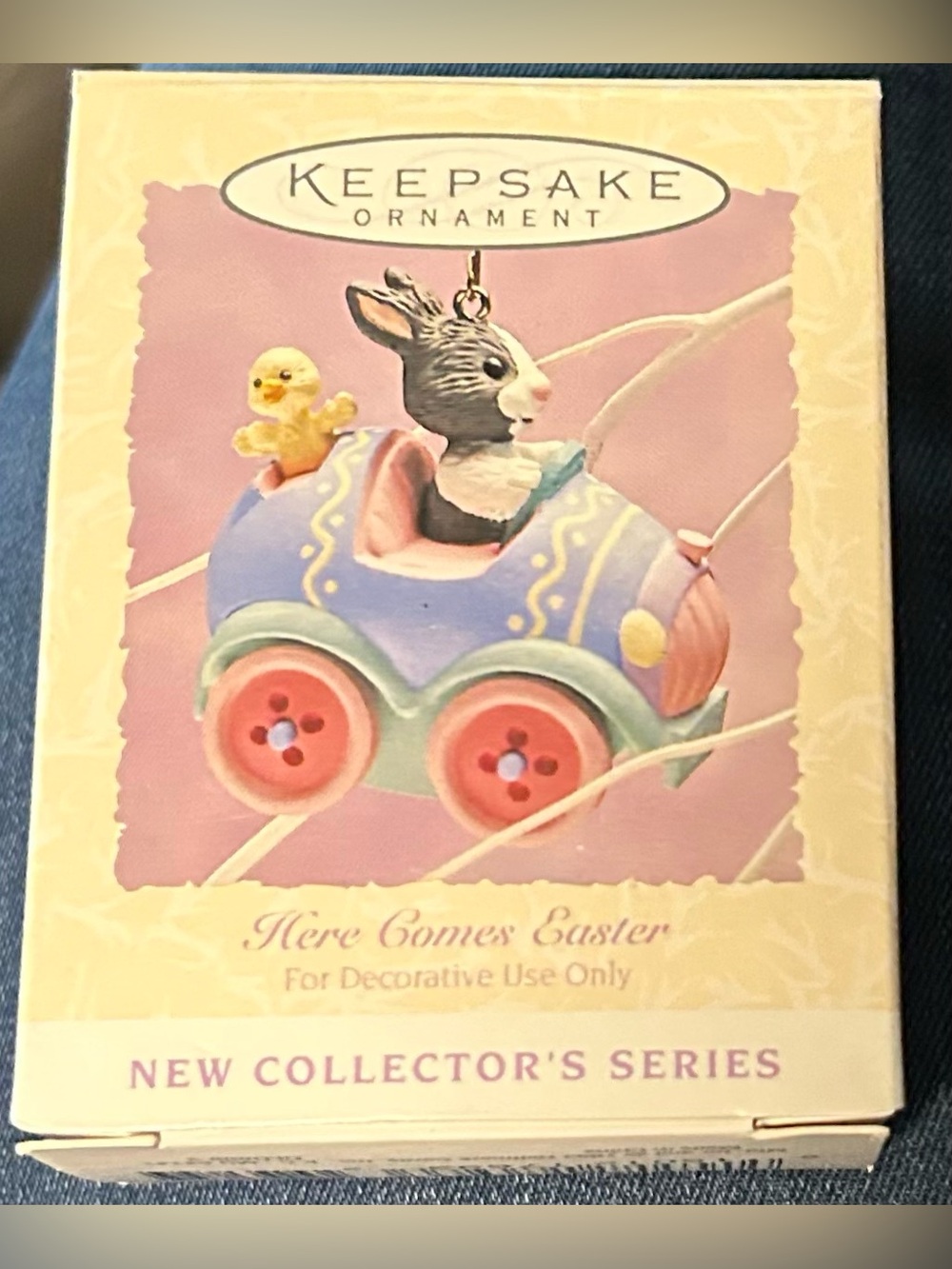 Hallmark Keepsake Ornament 'Here Comes Easter' Bunny in Carriage 1994